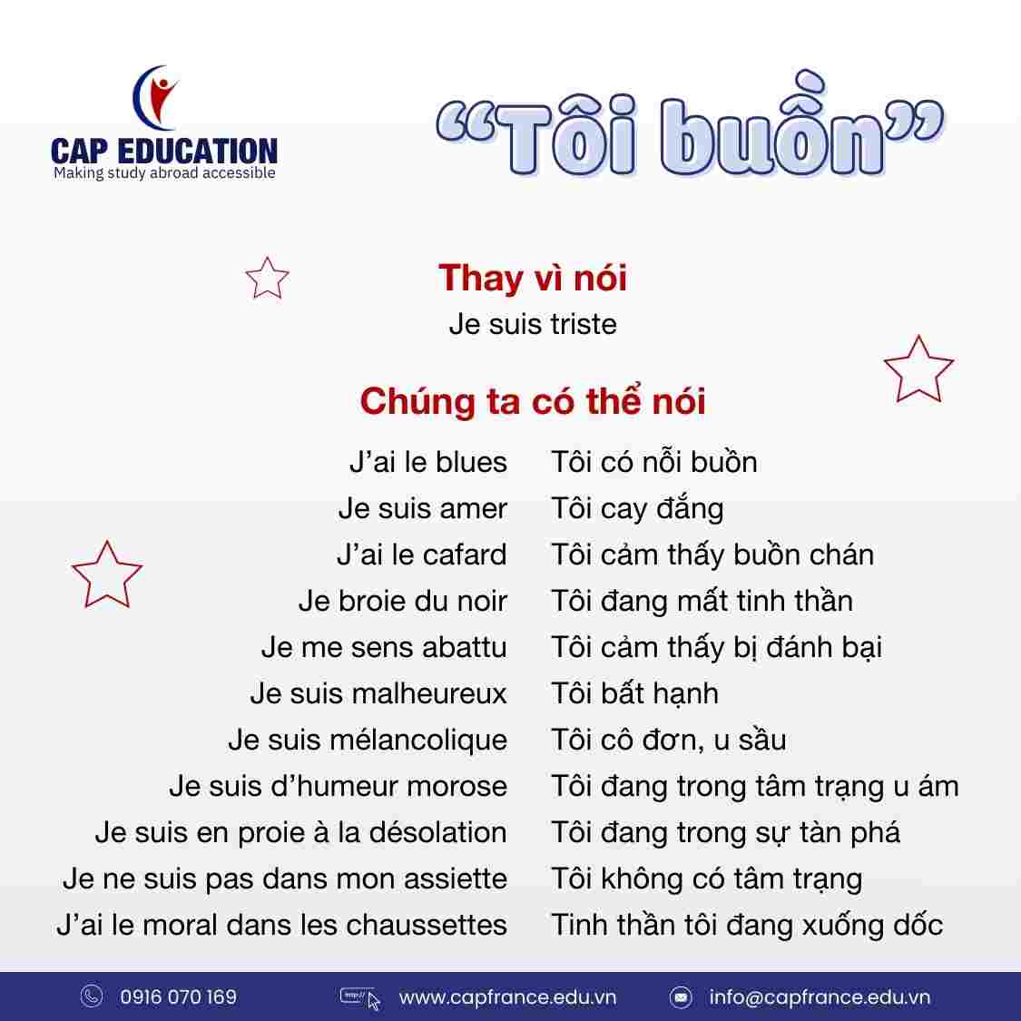 Hình ảnh minh họa Cách Nói Tôi Buồn Trong Tiếng Pháp