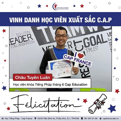 Hình ảnh minh họa Vinh Danh Học Viên Cap France Tháng 6-2022