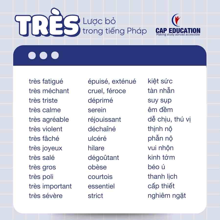 Hình ảnh minh họa Lược Bỏ Très Trong Tiếng Pháp