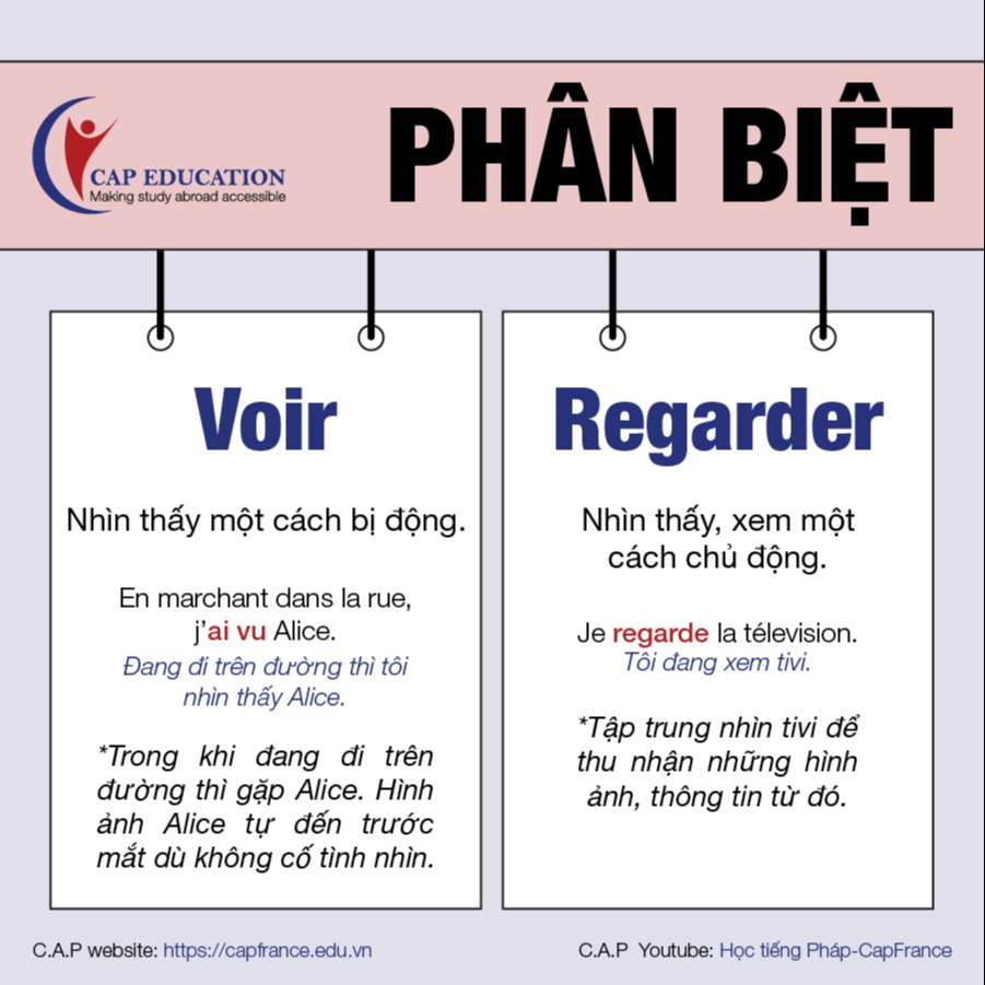 Hình ảnh minh họa Sự Khác Nhau Giữa Động Từ Voir Và Regarder Trong Tiếng Pháp