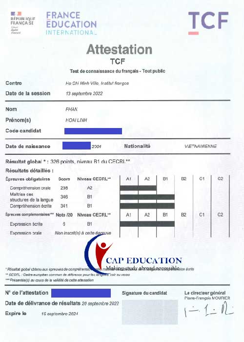 Chàng Nam Sinh Lần Đầu Thi TCF Đạt 331 Điểm Và Hành Trình Du Học Pháp