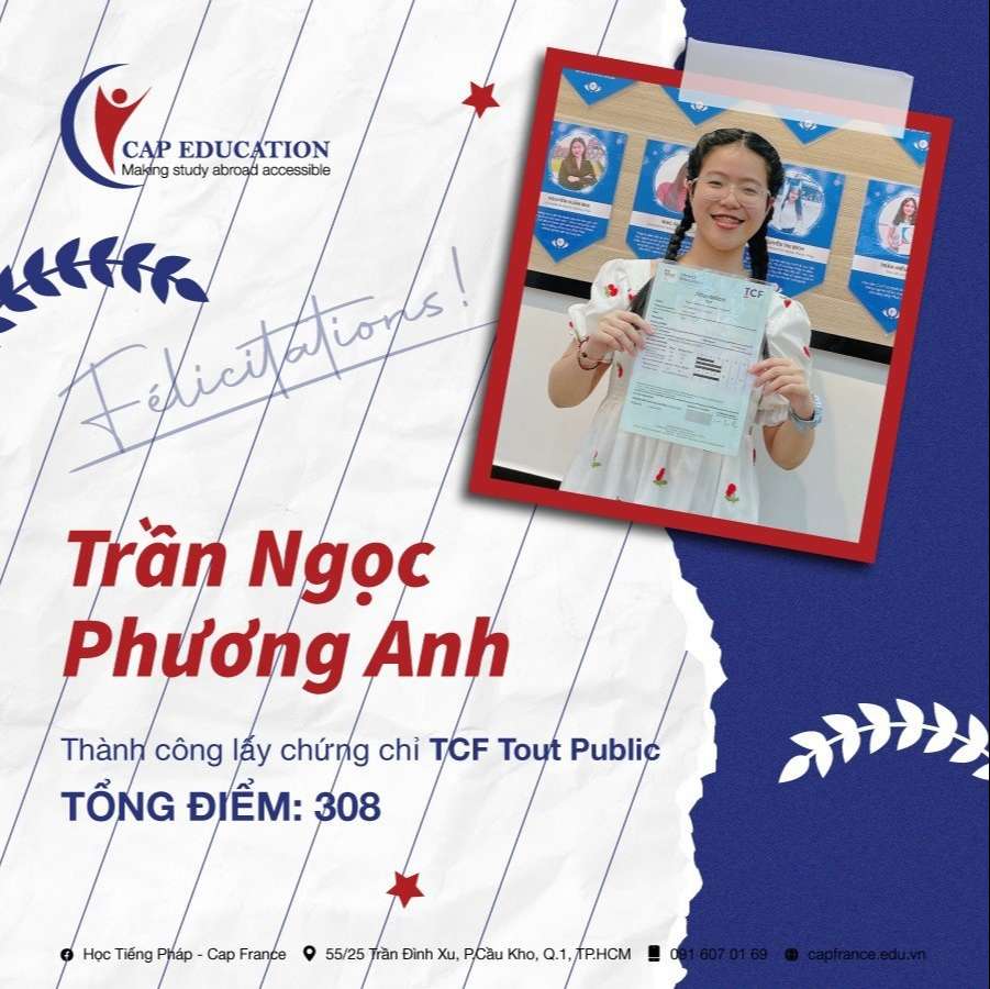 Hình ảnh minh họa Cô Gái 10X Đạt 308 Điểm TCF Chia Sẻ Bí Kíp Học Tiếng Pháp Hiệu Quả