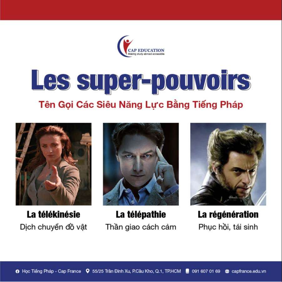 Hình ảnh minh họa Từ Vựng Tiếng Pháp Về Các Siêu Năng Lực