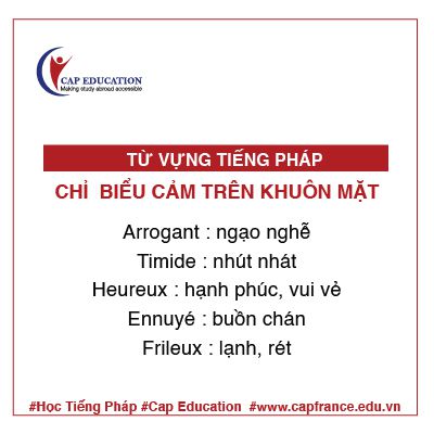 Hình ảnh minh họa Từ Vựng Tiếng Pháp Về Biểu Cảm Trên Khuôn Mặt