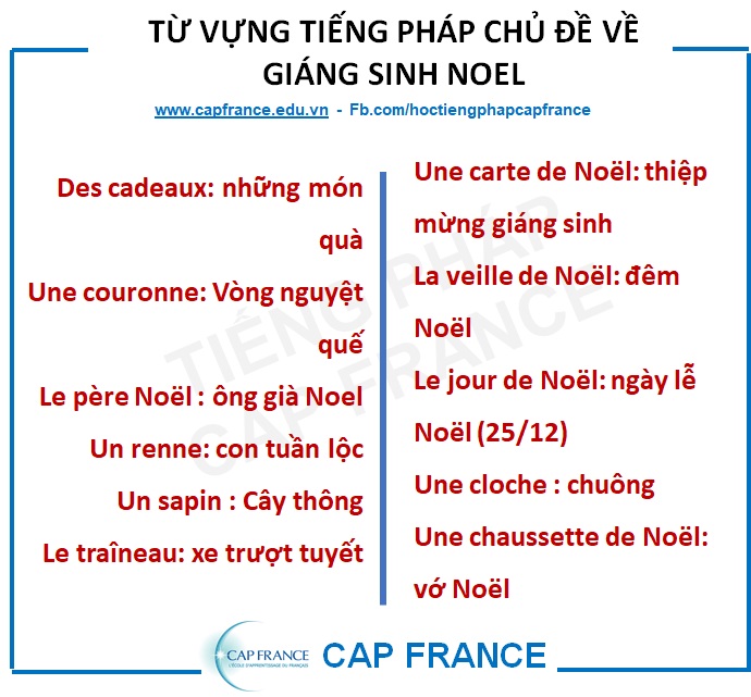 Hình ảnh minh họa Từ Vựng Tiếng Pháp Chủ Đề Về Giáng Sinh Noel