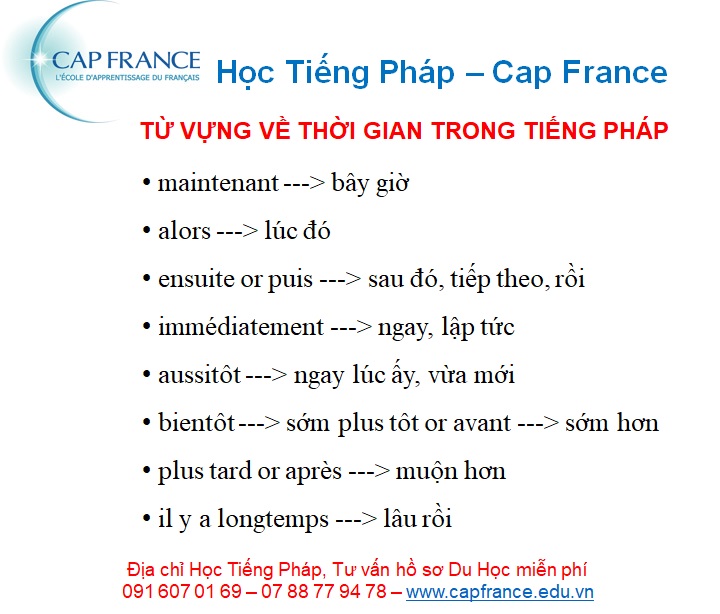 Hình ảnh minh họa Từ Vựng Về Thời Gian Trong Tiếng Pháp