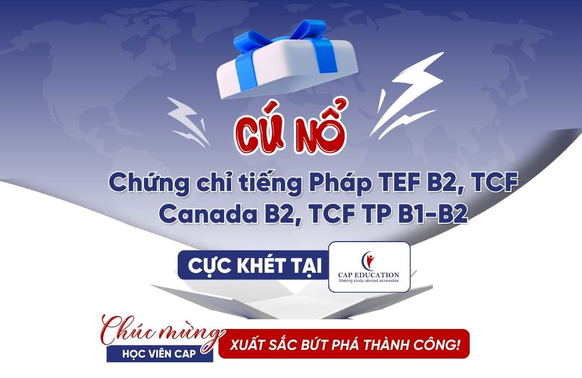 Hình ảnh minh họa Cú Nổ Chứng Chỉ Tiếng Pháp Quốc Tế TEF Canada B2 TCF Canada B2 TCF TP B1 B2 Của Học Viên CAP