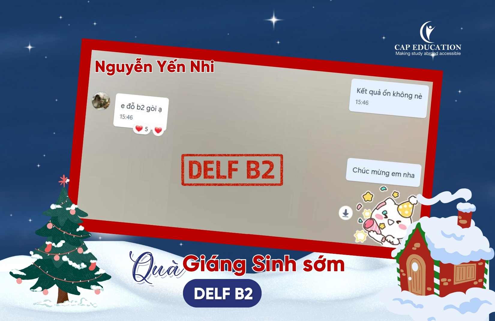 Chúc Mừng Học Viên Hoàng Bách Yến Nhi Khánh Linh Đã Xuất Sắc Đạt DELF B2 Với Điểm Số Cao