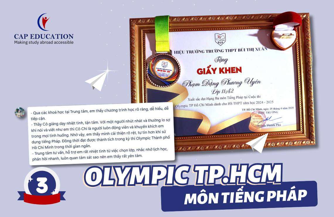 Hình ảnh minh họa Chúc Mừng Chiến Thần Nhà CAP Xuất Sắc Ẵm Giả Ba Tiếng Pháp OLympic