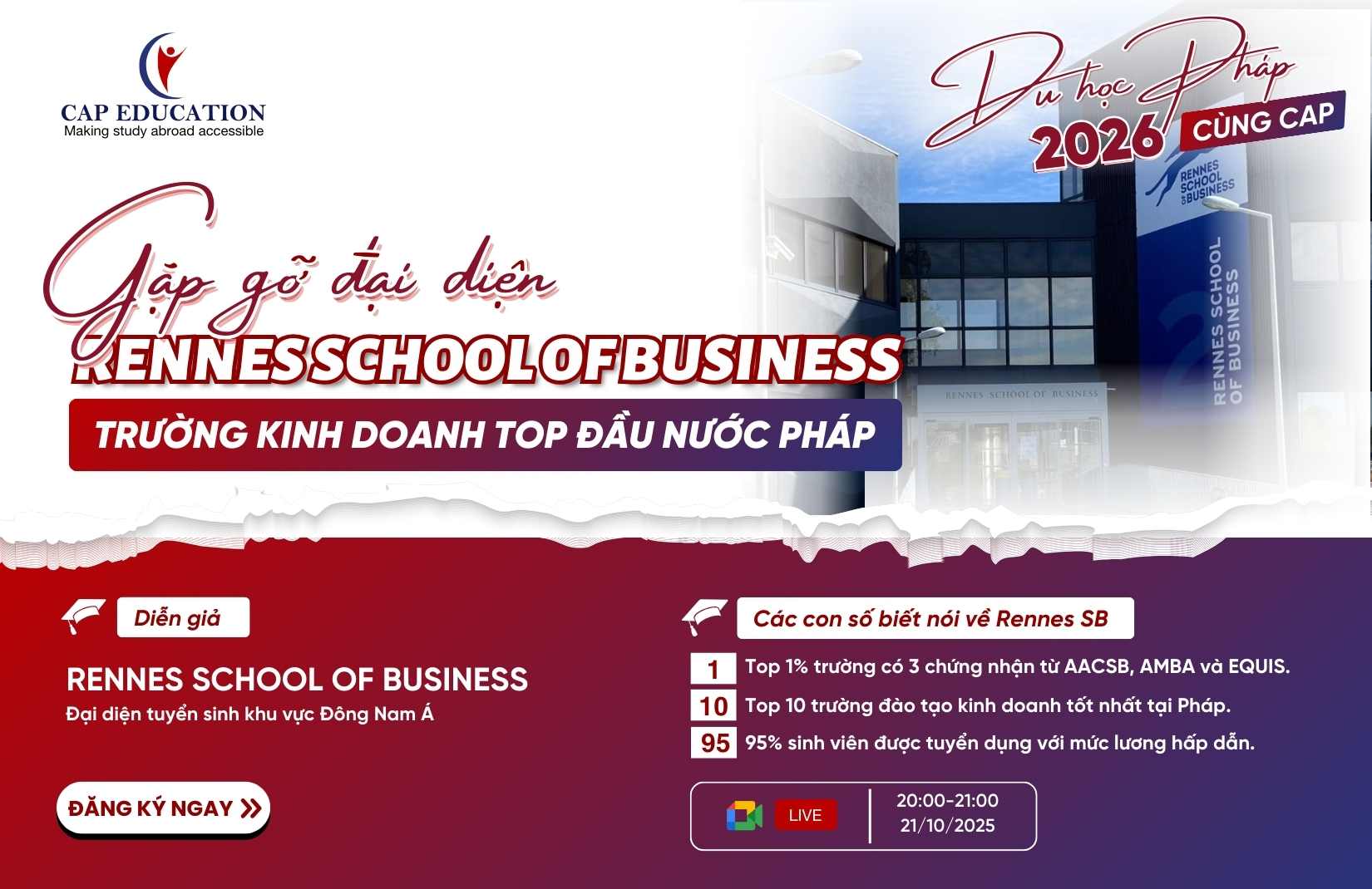 Hình ảnh minh họa Du Học Pháp 2026 Gặp Gỡ Đại Diện Trường Kinh Doanh Hàng Đầu Rennes School Of Business
