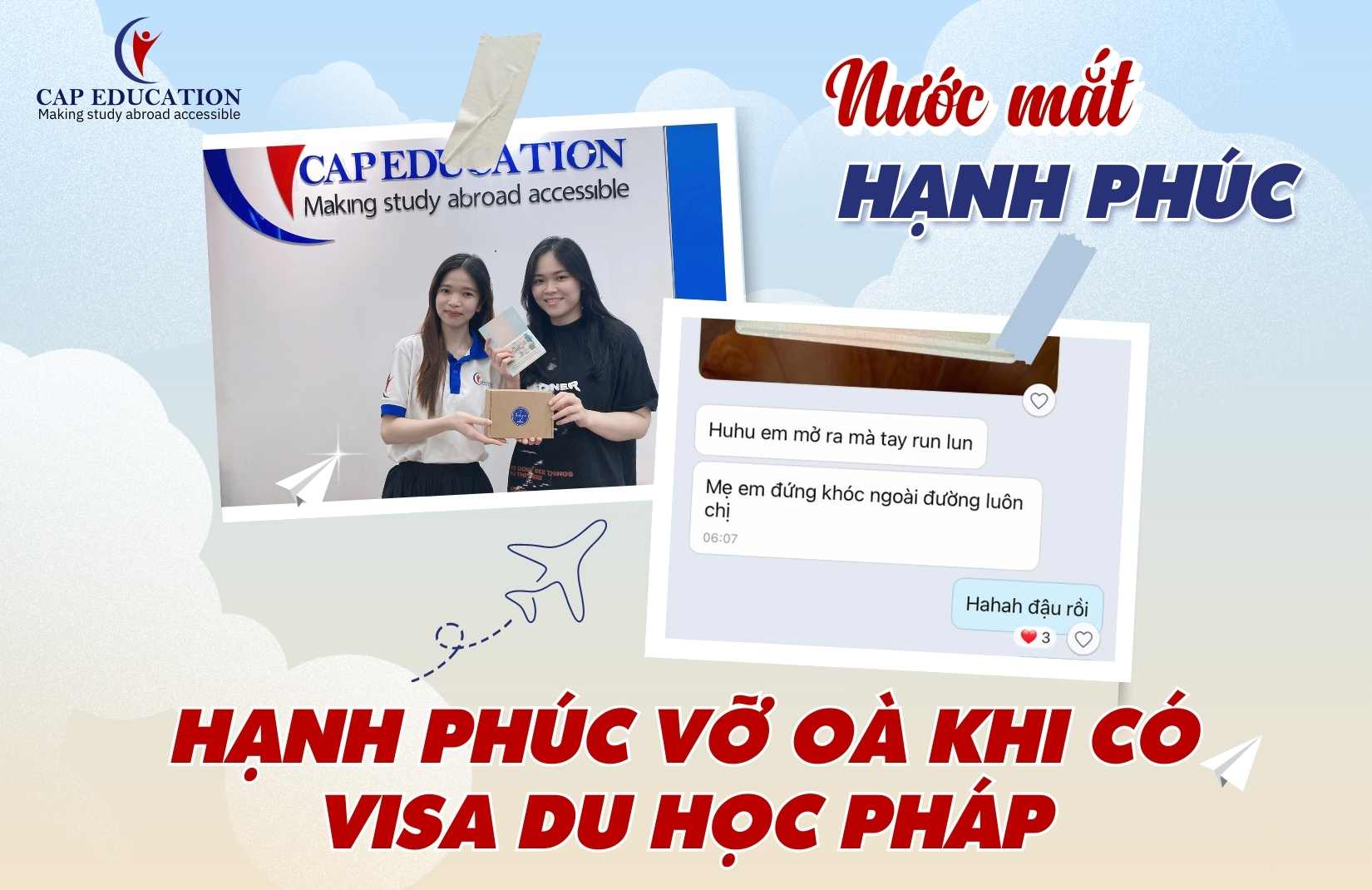 Hình ảnh minh họa Hạnh Phúc Vỡ Òa Khi Có Visa Du Học Pháp