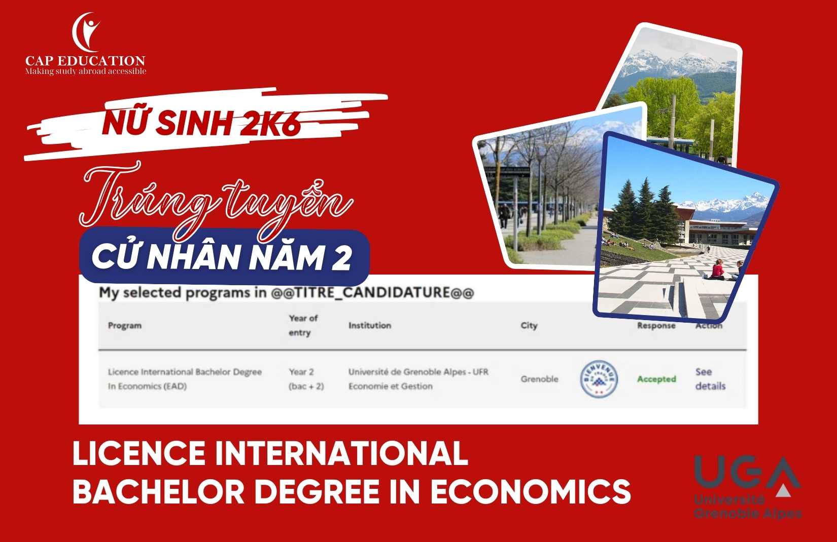 Hình ảnh minh họa Hành Trình Nữ Sinh 2k6 CAP Vào Thẳng Cử Nhân Năm 2 Đại Học Grenoble Alpes