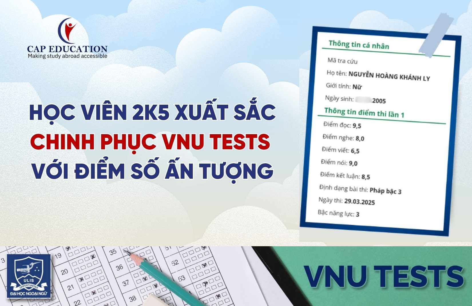 Hình ảnh minh họa Học Viên 2k5 Xuất Sắc Chinh Phục VNU Tests Với Điểm Số Ấn Tượng