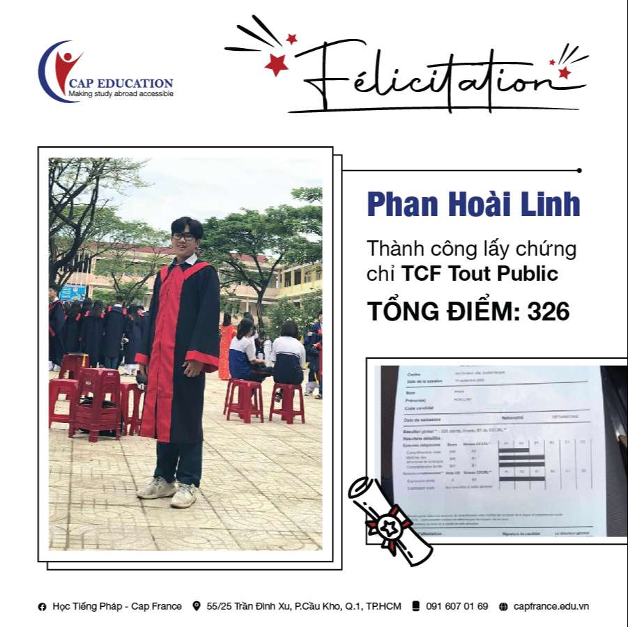 Chàng Nam Sinh Lần Đầu Thi TCF Đạt 326 Điểm Và Hành Trình Du Học Pháp