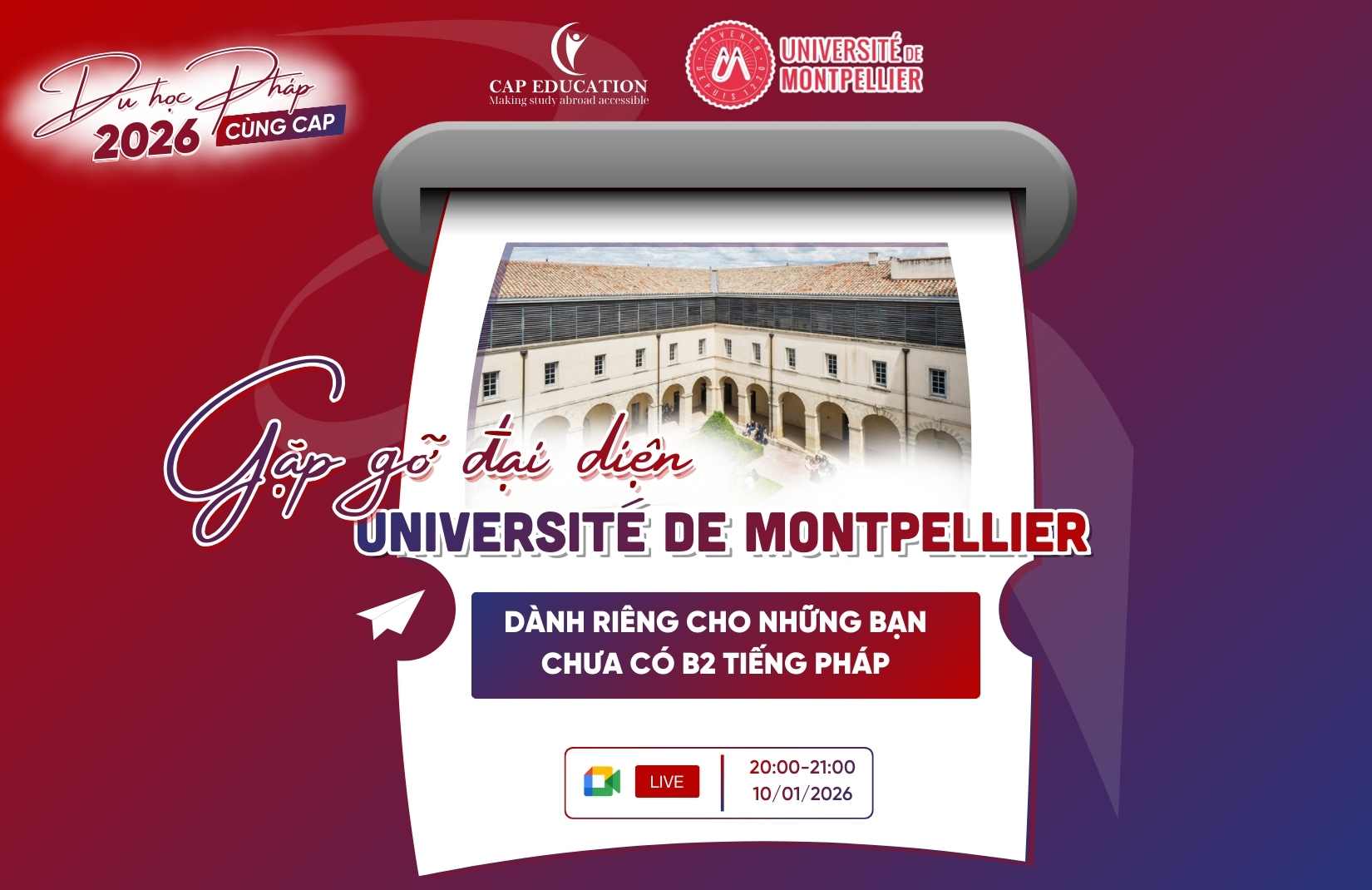 Hình ảnh minh họa Talkshow Du Học Pháp Gặp Gỡ Đại Diện Trường Công Lập Université De Montpellier