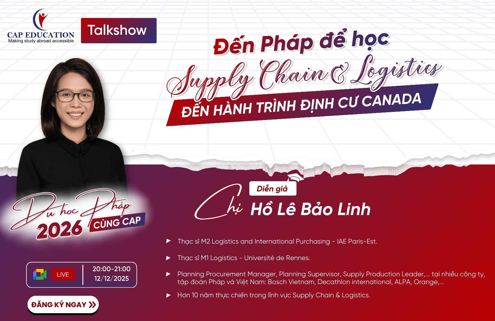 Hình ảnh minh họa Talkshow Du Học Pháp Ngành Supply Chain Và Logistics Đến Hành Trình Định Cư Canada