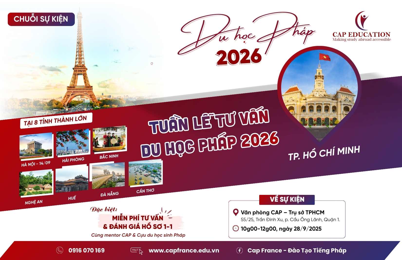 Hình ảnh minh họa Tuần Lễ Tư Vấn Du Học Pháp 2026 Cùng CAP Tại Thành Phố Hồ Chí Minh