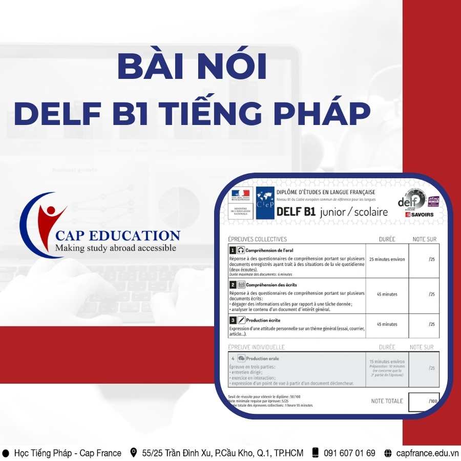 Bài Nói DELF B1 Tiếng Pháp
