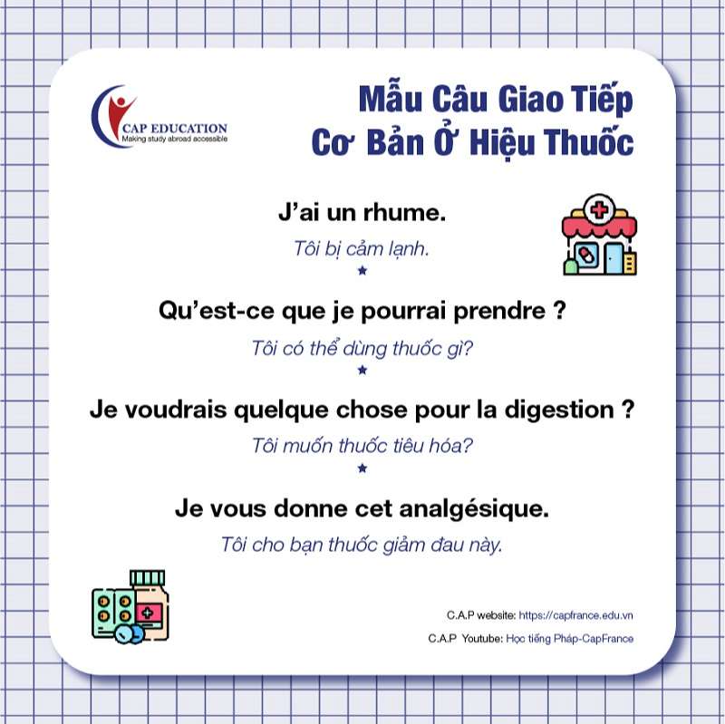 Mẫu Câu Giao Tiếp Tiếng Pháp Ở Hiệu Thuốc