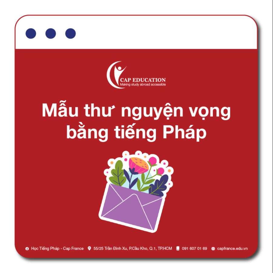 Mẫu Thư Nguyện Vọng Xin Thực Tập Bằng Tiếng Pháp