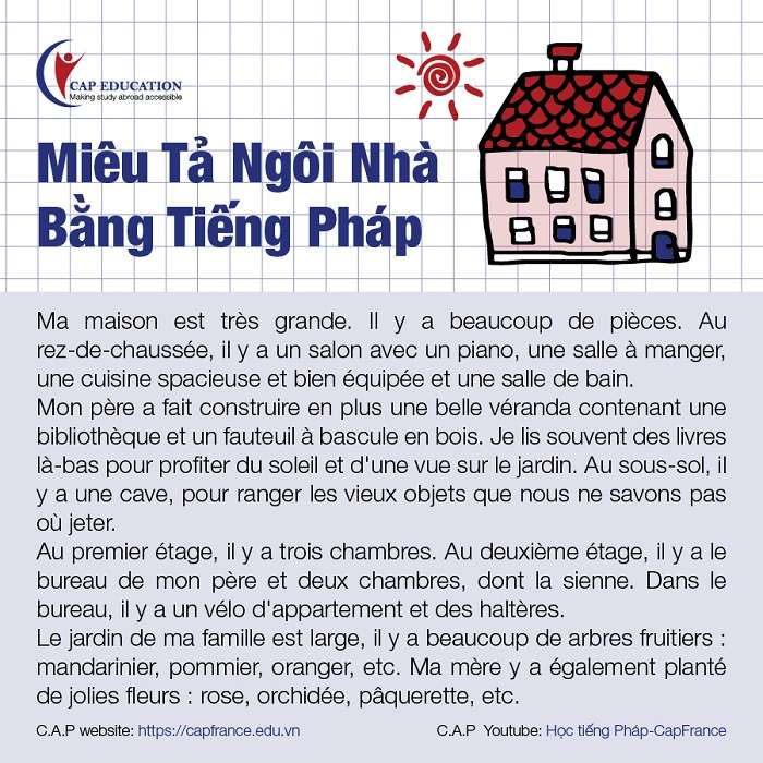 Miêu Tả Ngôi Nhà Bằng Tiếng Pháp