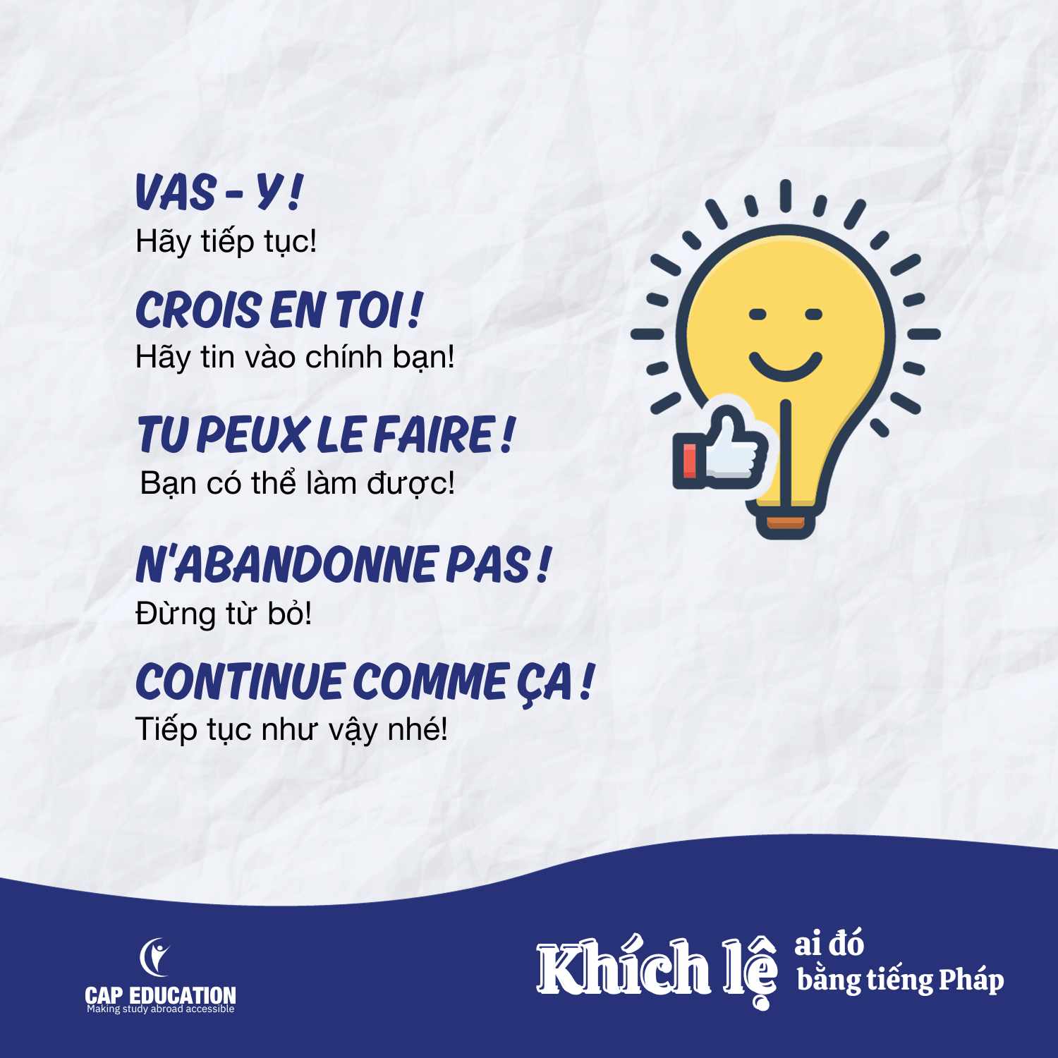 Những Câu Nói Khích Lệ Bằng Tiếng Pháp