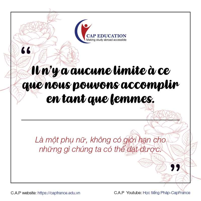 Những Câu Nói Tiếng Pháp Truyền Cảm Hứng Cho Phái Nữ