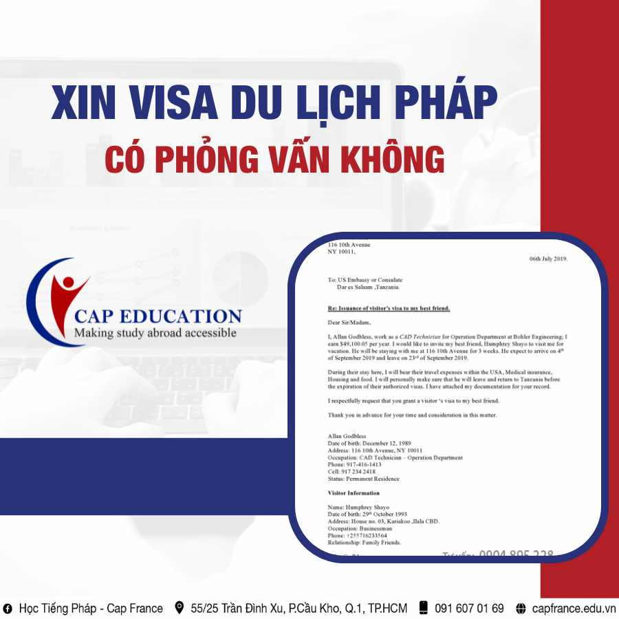 Hình ảnh minh họa Xin Visa Du Lịch Pháp Có Phỏng Vấn Không