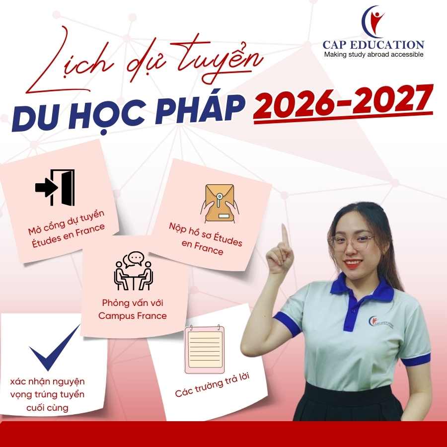 Hình ảnh minh họa Lịch Dự Tuyển Du Học Pháp Năm 2026-2027